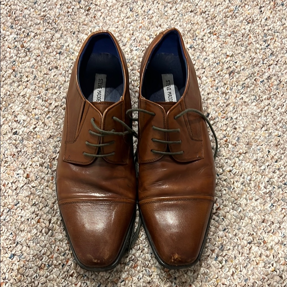 Steve Madden Men's Brown Leather Dress Shoes- Size 12